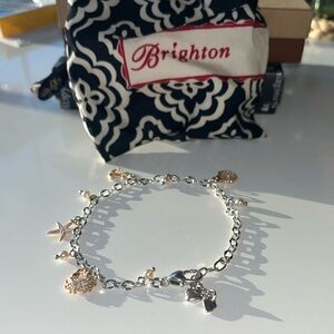 Brighton Nautical Beach Ankle Charm Bracelet Sterling Silver, 10”